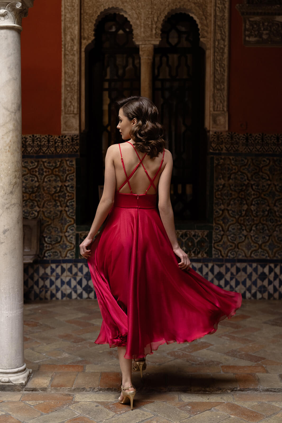 Merlin Raspberry – short evening dress, DAMA Couture.