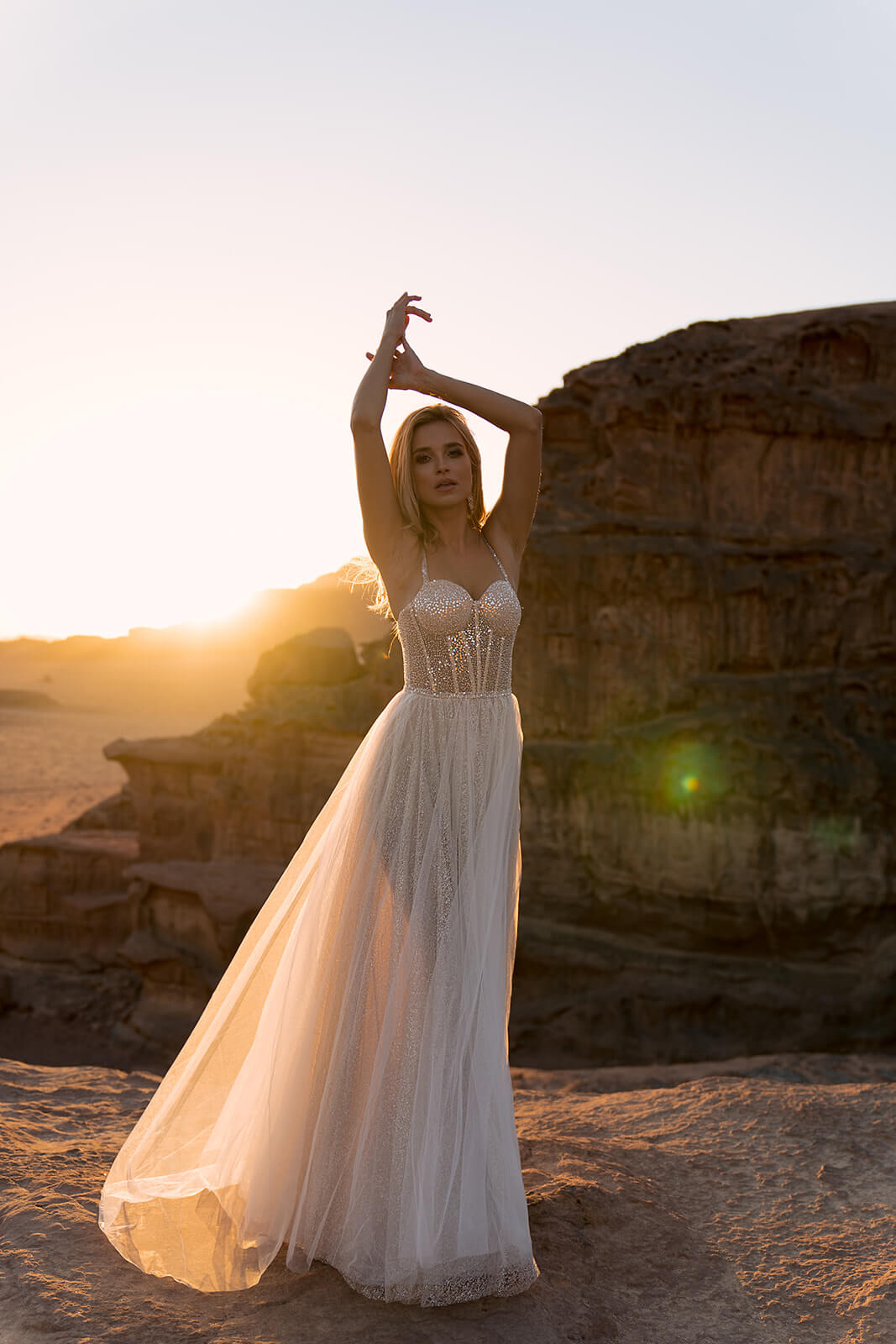 Inca – DAMA Couture wedding dress, front view.