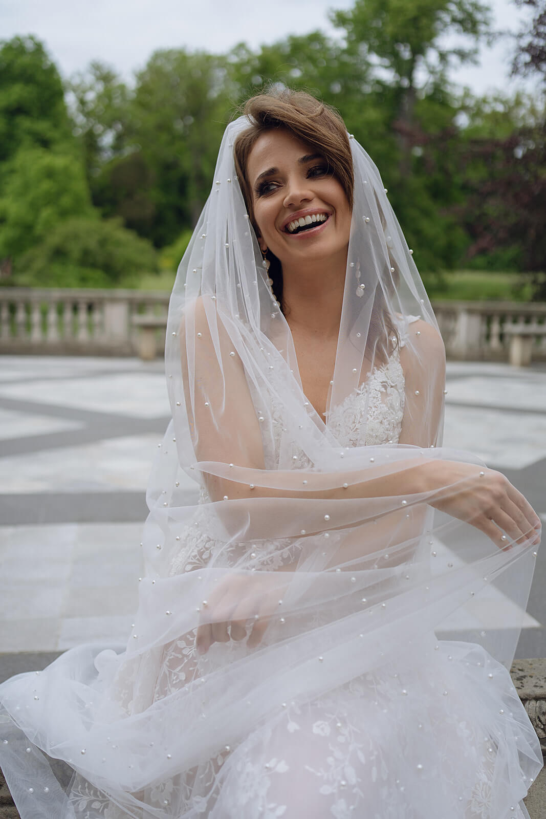 Gilly – close-up of the wedding dress.
