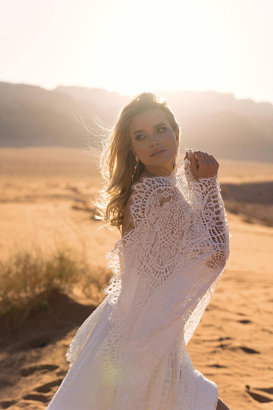 Wedding dress Lea – A-line wedding dress with long sleeves, DAMA Couture.