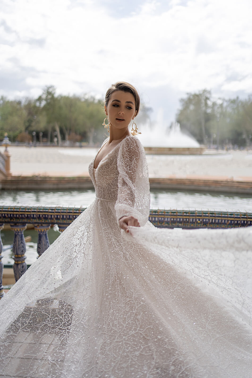 Lace at the neckline of Suri, shown in detail over a nude base