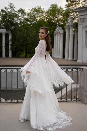 Wedding dress Lea – A-line wedding dress with long sleeves, DAMA Couture.