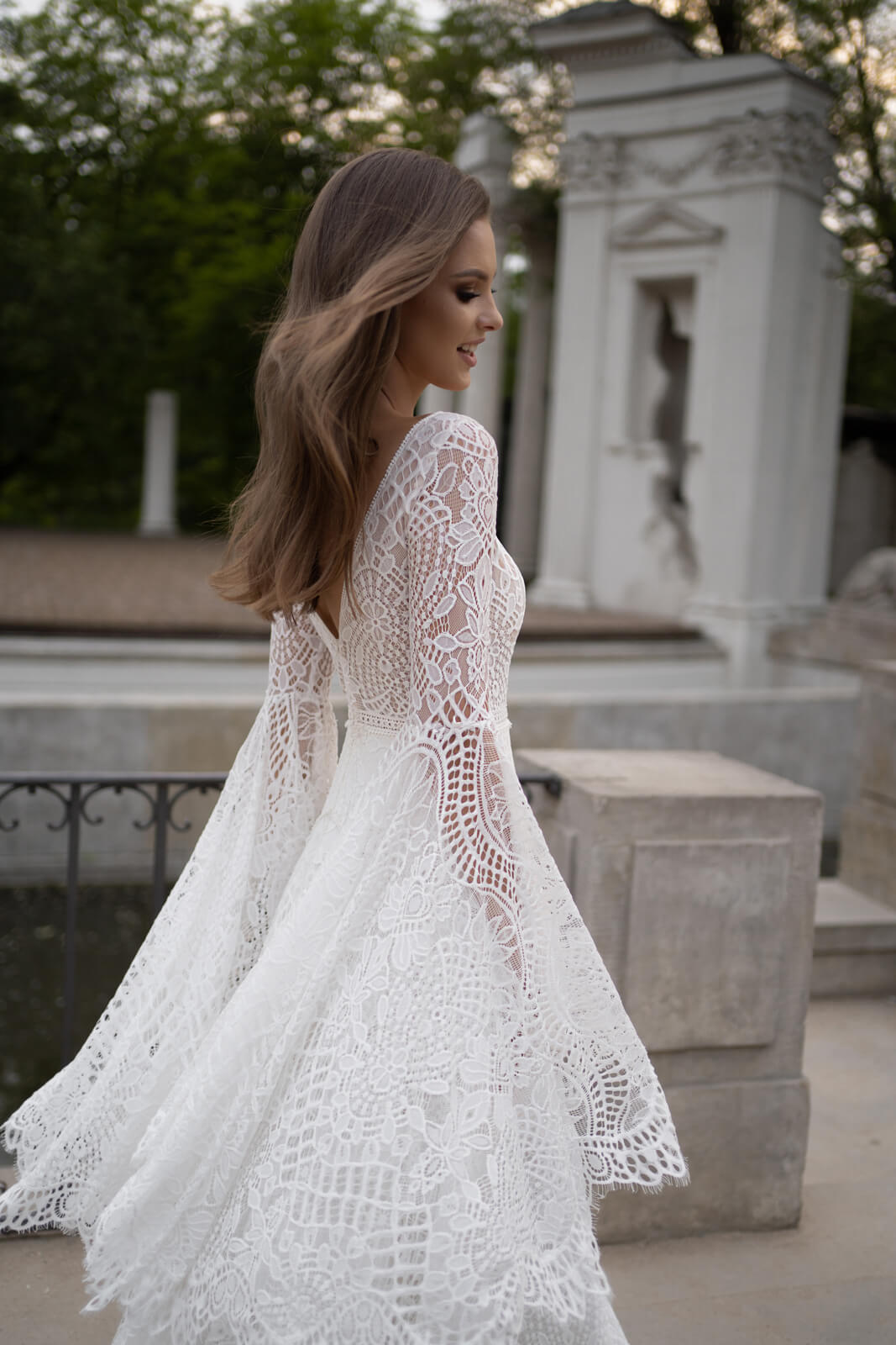 Wedding dress Lea – A-line wedding dress with long sleeves, DAMA Couture.
