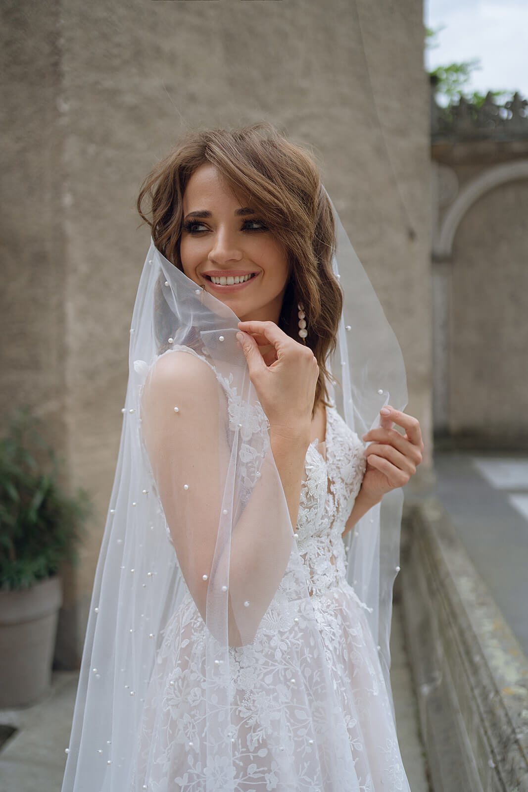 Cathedral pearl veil – cathedral wedding veil, DAMA Couture.